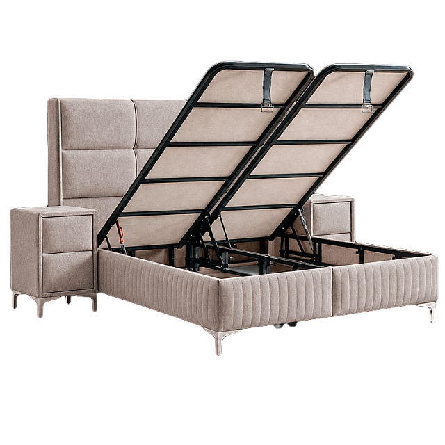 Тапицирана спалня с матрак BELLA 160 x 200 - крем 03