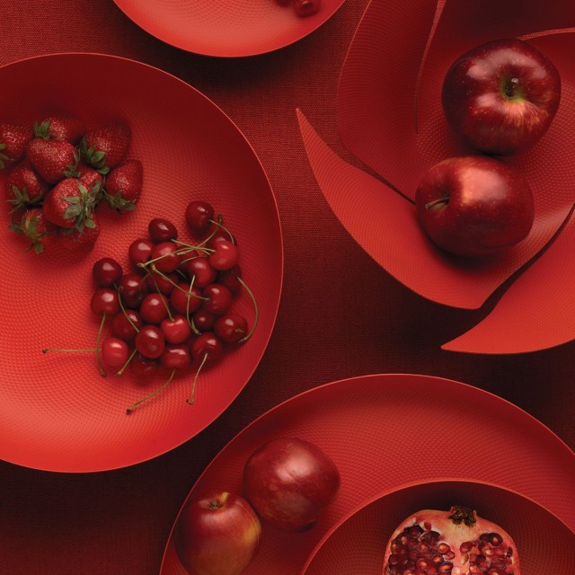 Plate Extra Ordinary Texture 35cm Color red