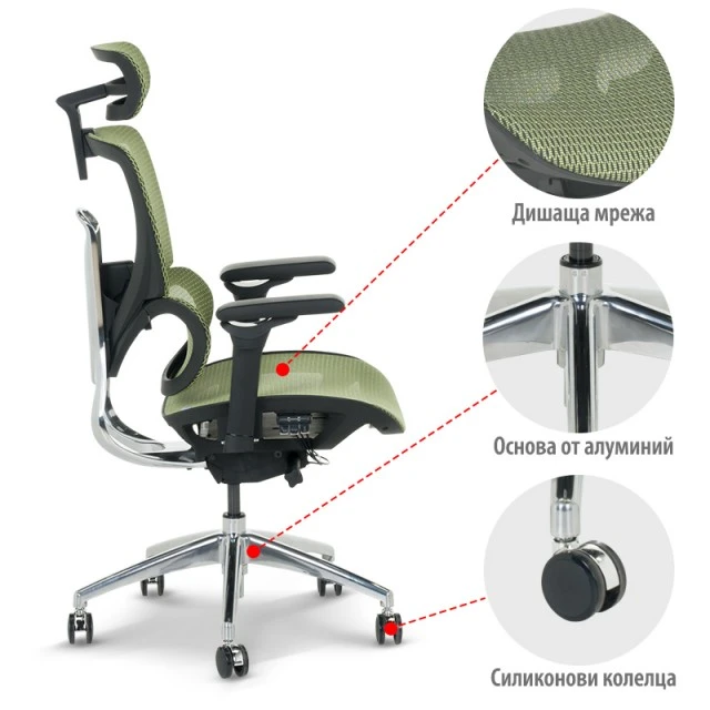 Ergonomic chair CALGARY - green