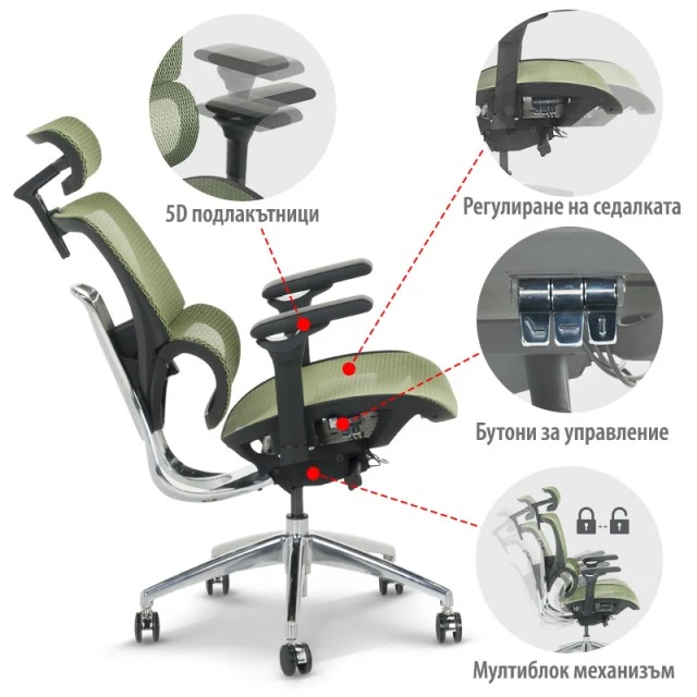 Ergonomic chair CALGARY - blue
