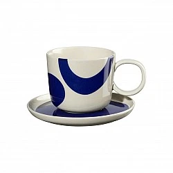 Κούπα με πιατάκι Variete du soleil 0.200ml Χρώμα μπλε