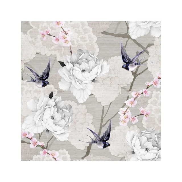 Салфетка 25см 25см 20бр Oriental Flowers сиво