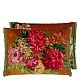 Fleurs D Artistes velvet cushion Orange color