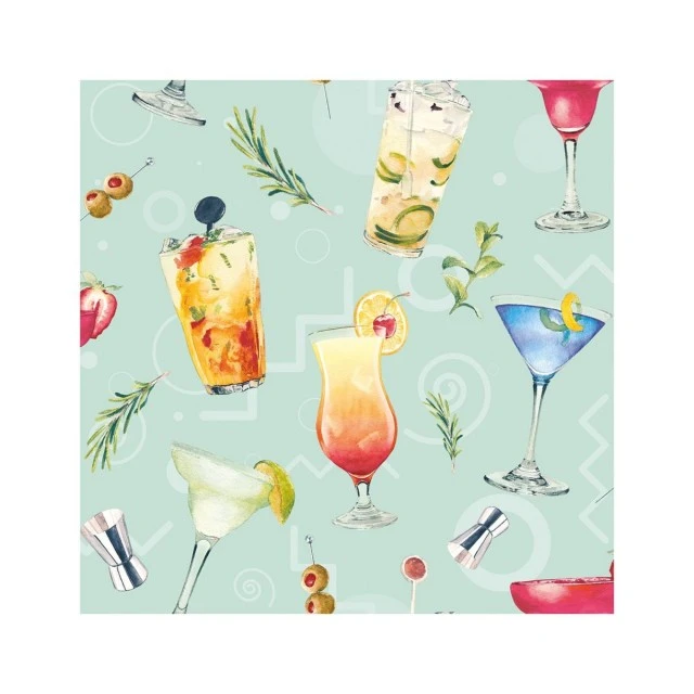 Салфетка 25см 25см 20бр Cocktail party aqua