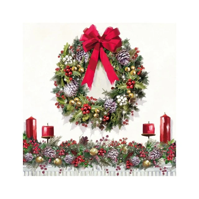 Салфетка 25см 25см 20бр Bow on wreath