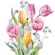 Napkin 33cm 33cm 20pcs Tulips bouquet