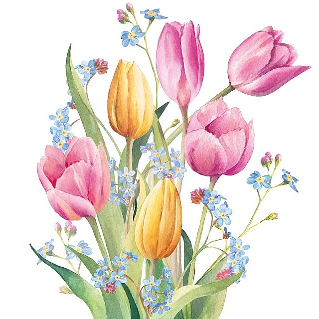 Салфетка 33см 33см 20бр Tulips bouquet
