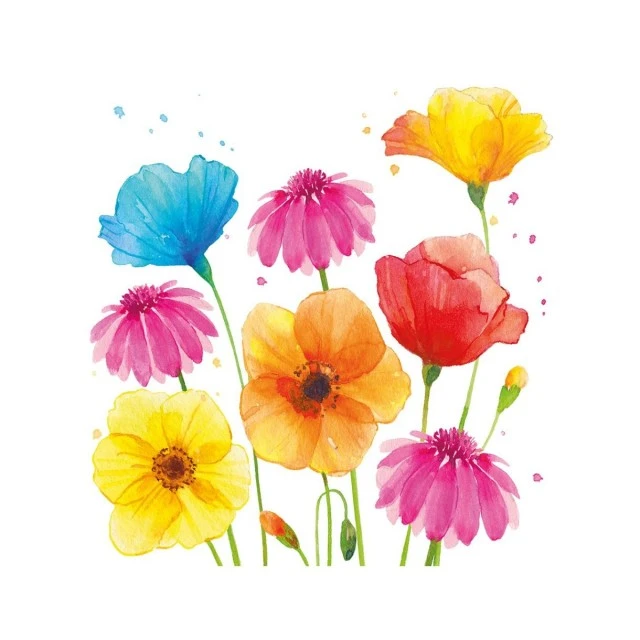 Салфетка 25см 25см 20бр Colourful summer flowers