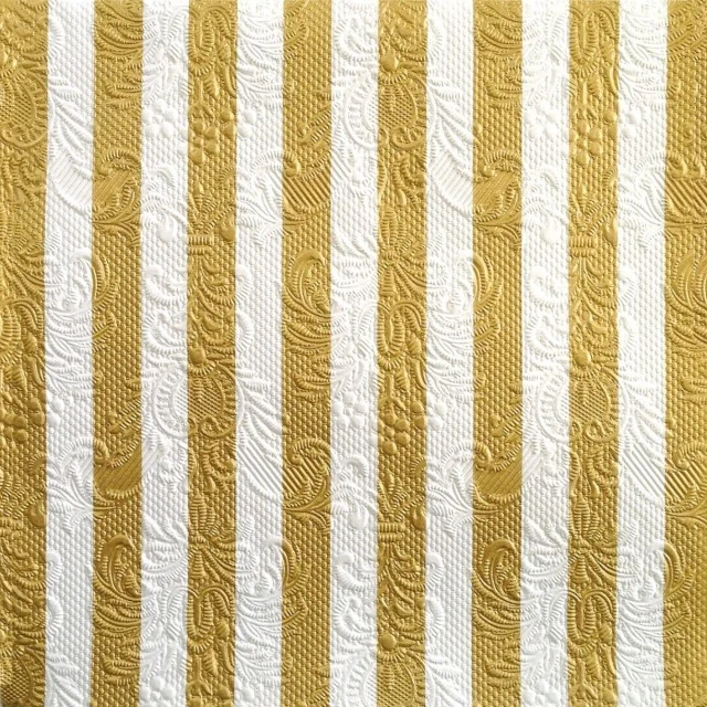 Салфетка 33см 33см 15бр Elegance stripes злато бяло