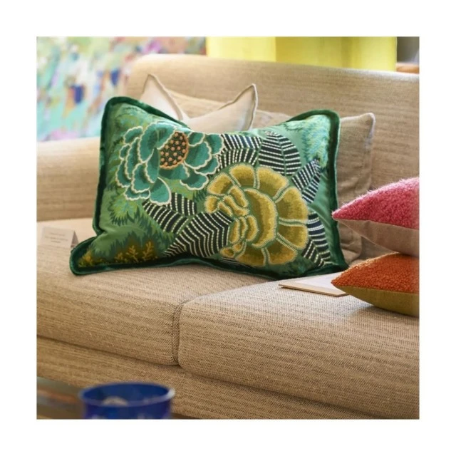 Μαξιλάρι Rose de damas 60CM 45CM Χρώμα πράσινο