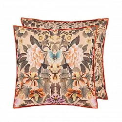 Ikebana damask cushion 50CM 50CM Coral color