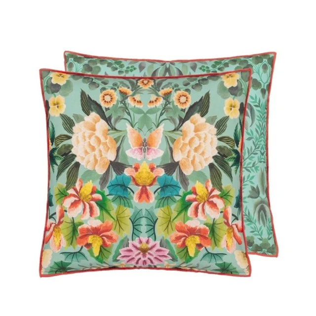 Ikebana damask cushion 50CM 50CM Ocean color