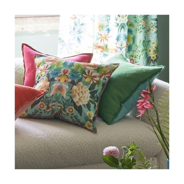 Ikebana damask cushion 50CM 50CM Ocean color