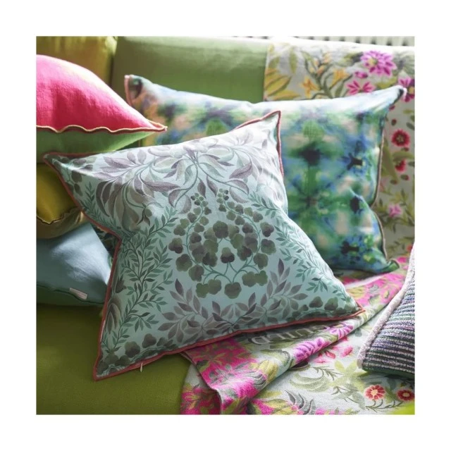 Ikebana damask cushion 50CM 50CM Ocean color