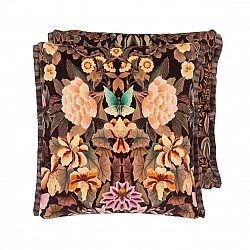 Ikebana damask cushion 55CM 55CM Color brown
