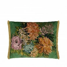 Възглавница Fleurs D Artistes velours Цвят зелено