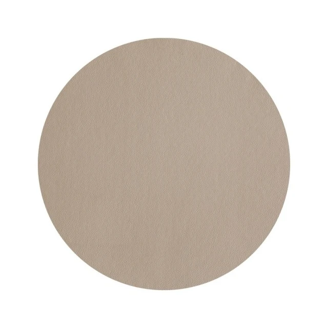 Round eco-leather serving mat Beige color