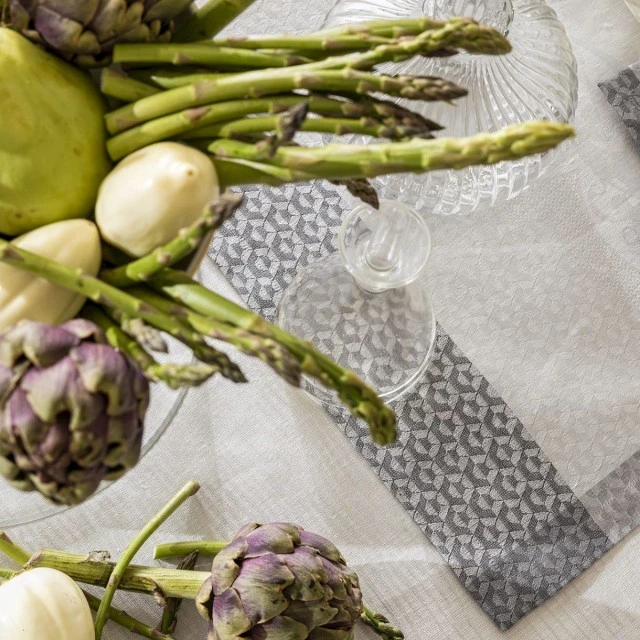 Placemat Evasion Celeste 100% linen 50cm 36cm Color gray