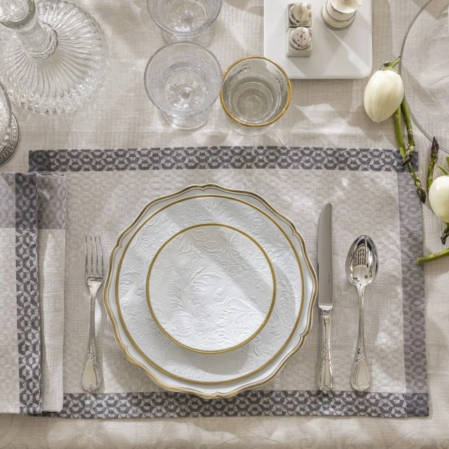 Placemat Evasion Celeste 100% linen 50cm 36cm Color gray