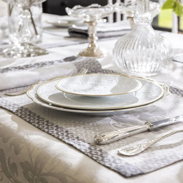Placemat Evasion Celeste 100% linen 50cm 36cm Color gray