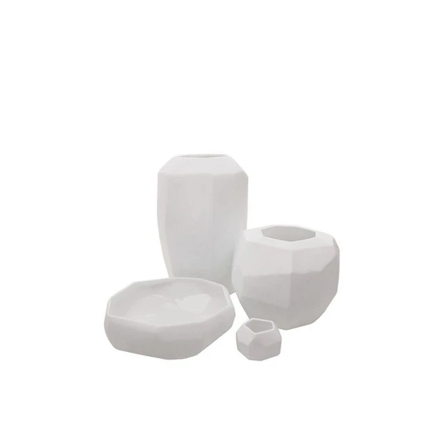 Ваза Cubistic round Цвят бяло