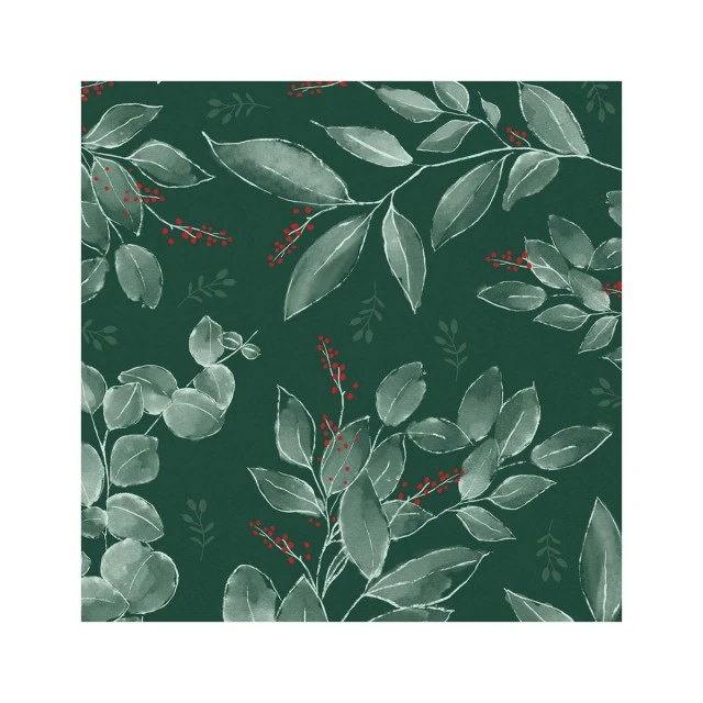 Салфетка 25см 25см 20бр Leaves and berries green