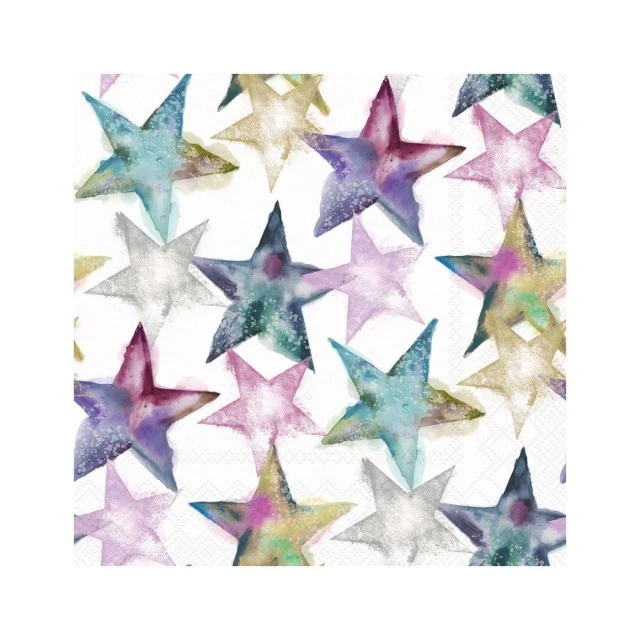 Салфетка 25см 25см 20бр Watercolour stars