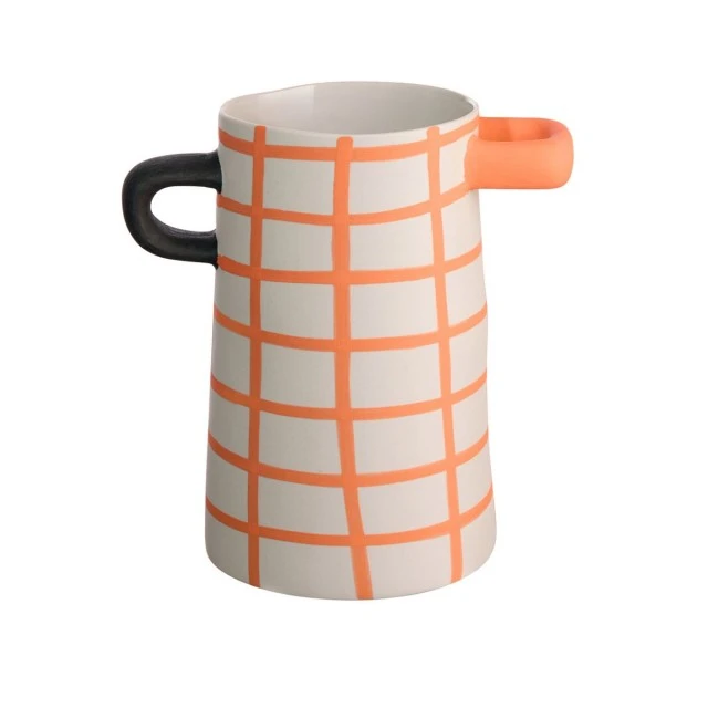 Vase Rayu 17cm Color orange checkered