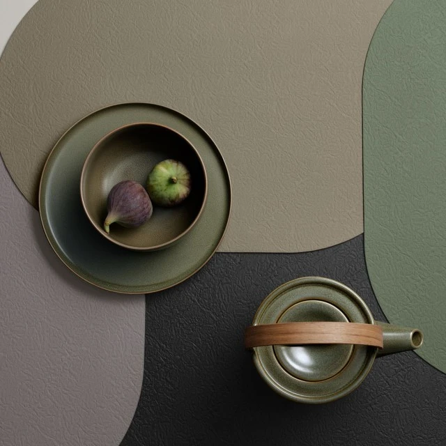 Serving mat Relevo eco leather Color gray
