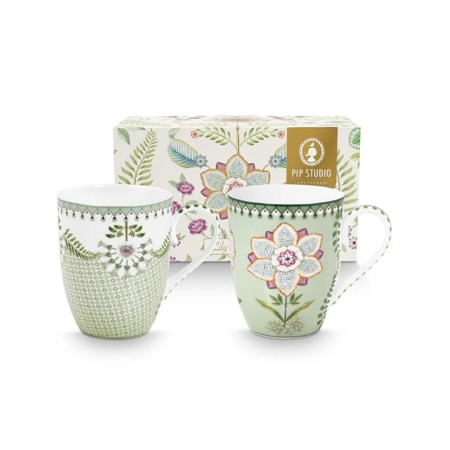 Чаши 2бр Lily & Lotus 0,350мл Цвят светло зелено