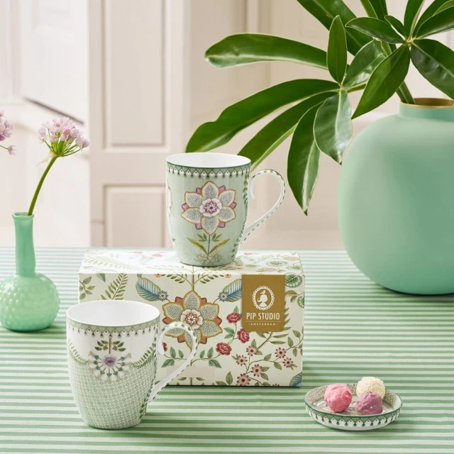 Чаши 2бр Lily & Lotus 0,350мл Цвят светло зелено