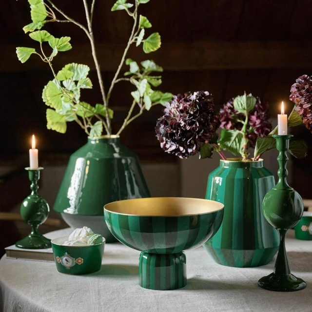 Candlestick 37cm Color dark green