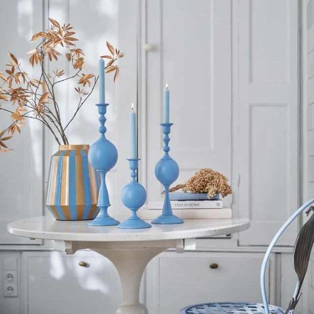 Свещник 37см Цвят светло синьо