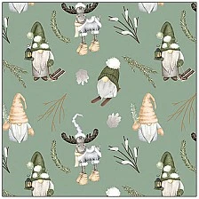 Χαρτοπετσέτα 33cm 33cm 20 τεμάχια FOREST GNOMES SAGE