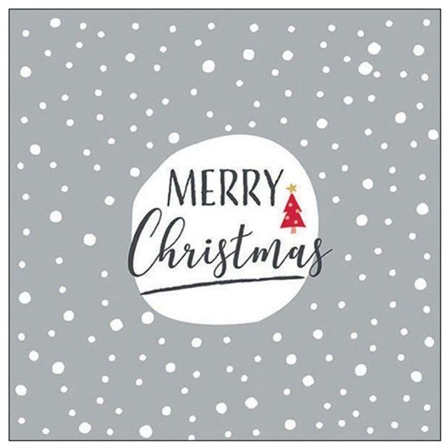 Салфетка 33см 33см 20бр CHRISTMAS SNOWFLAKES GREY
