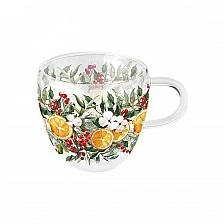 Двустенна стъклена чаша WINTER ORANGE
