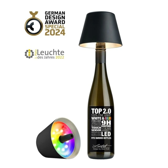 Bottle lamp TOP 2.0 Color black