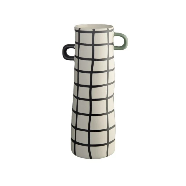Vase Rayu 28cm Color green check