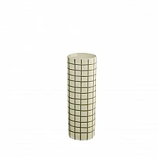 Vase lines &amp; squares 25cm Color green squares