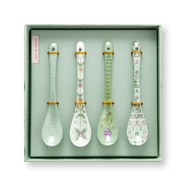 Spoons 6pcs Lily &amp; Lotus Pip Studio Color green