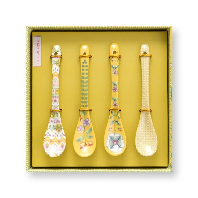 Spoons 6pcs Lily &amp; Lotus Pip Studio Color yellow