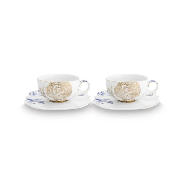 Чаши с чинии 2бр. Royal White 0,225мл Pip Studio