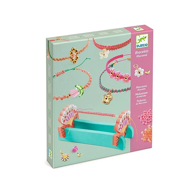 Make pink bracelets with the macramé technique
