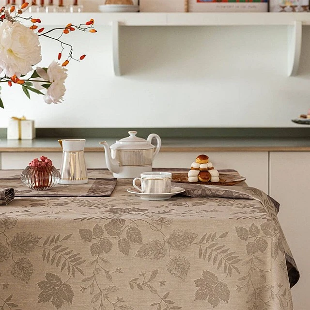 Покривка Manor Lane 175см 250см Le Jacquard Francais Цвят бежово