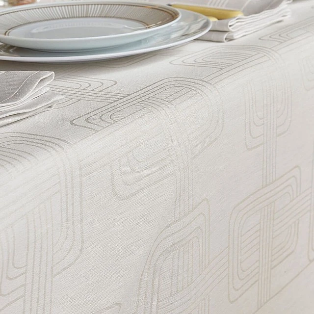 Покривка Hôtel Particulier лен 175см 320см Le Jacquard Francais Цвят сиво