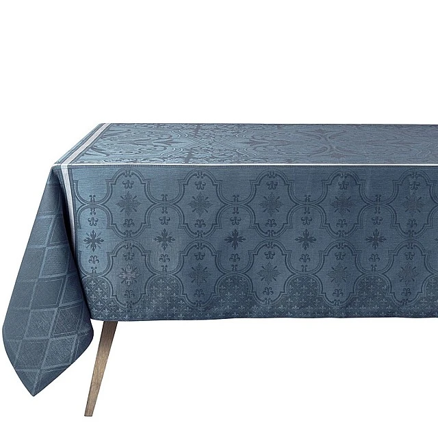 Покривка Armoiries лен 175см 320см Le Jacquard Francais Цвят синьо