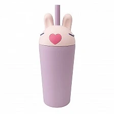 Чаша Bestie Sippy 0,720л Asobu Мотив зайче роза