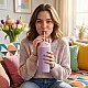 Чаша Bestie Sippy 0,720л Asobu Мотив зайче роза