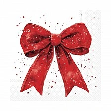 Салфетка 33см 33см 20бр FANCY BOW RED/WHITE Ambiente