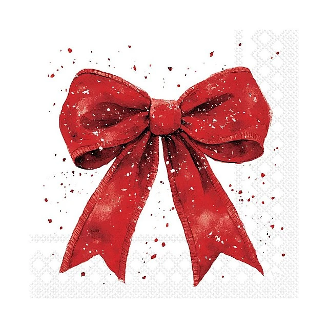 Салфетка 33см 33см 20бр FANCY BOW RED/WHITE Ambiente